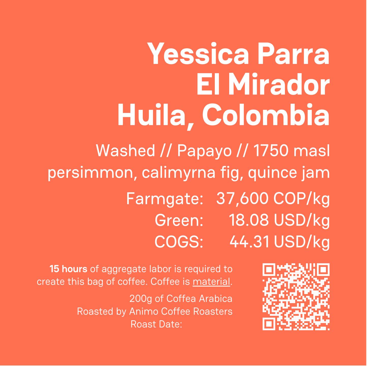 (COMING SOON) Yessica Parra Papayo Washed | 200g